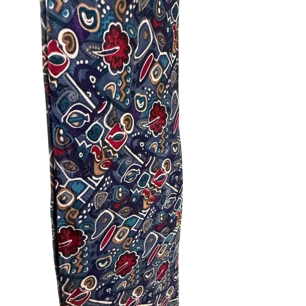 Via Veneto Hand Tailored Silk Tie 90s Abstract Vtg Geometric